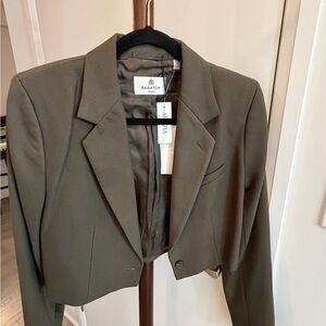 Aritzia Babaton Cropped Olive Blazer